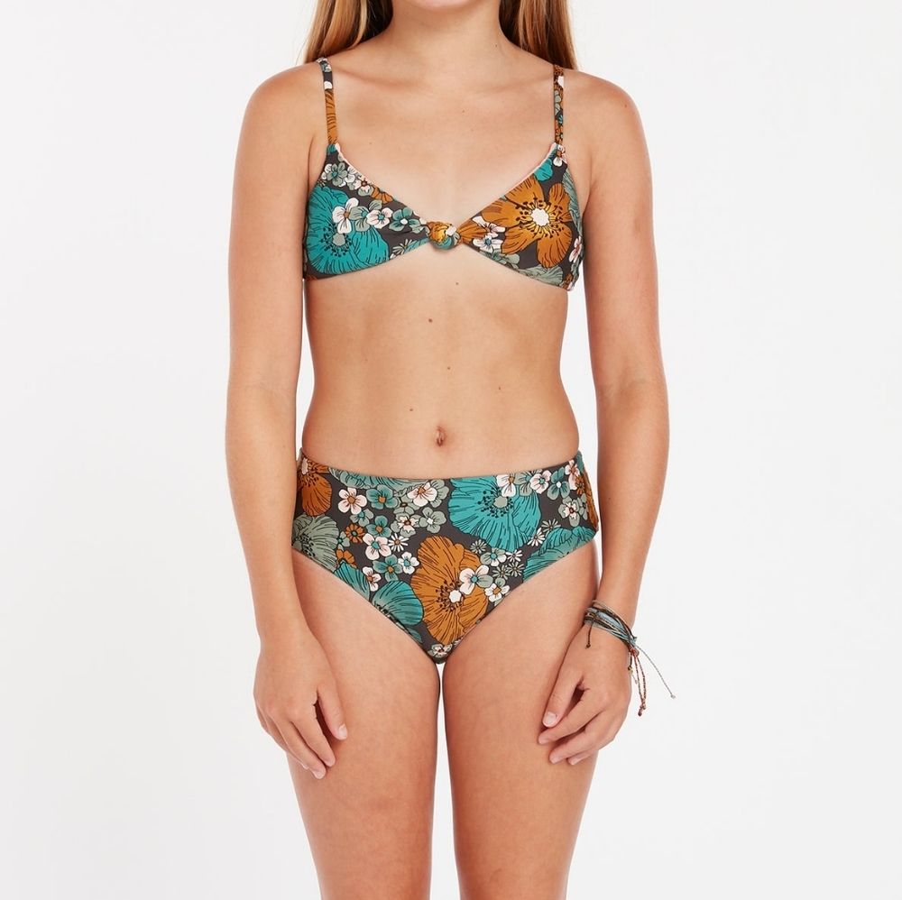 🐠VOLCOM GIRLS NOTHING BUD LOVE BIKINI SET - JADE SIZE 8